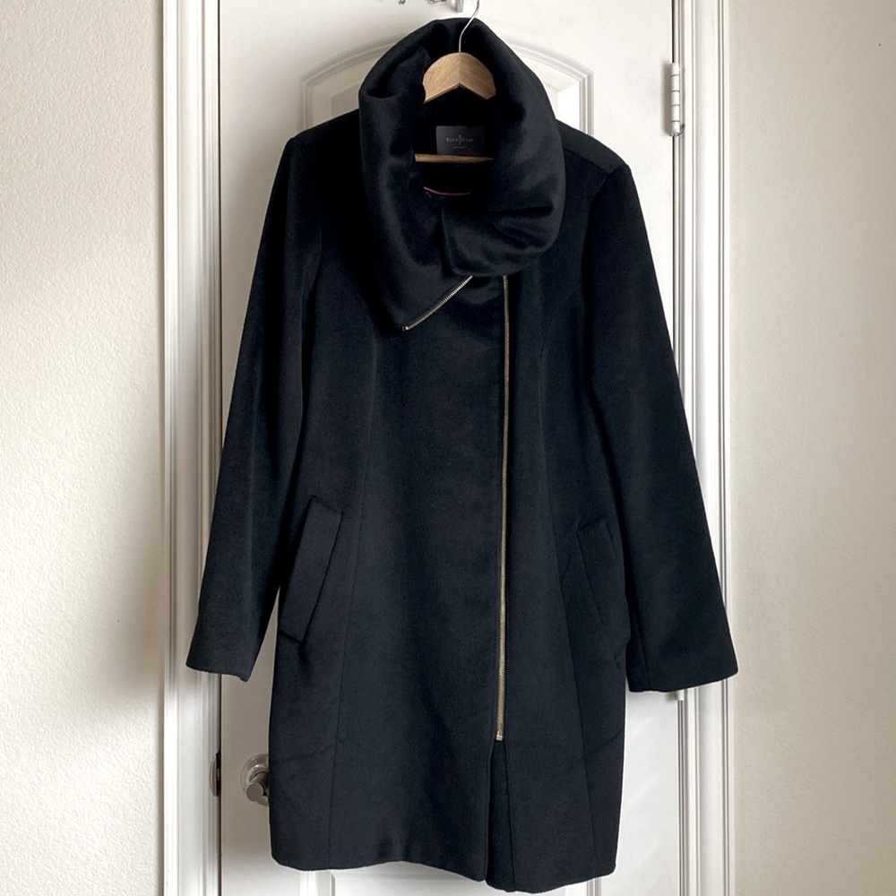 Cole Haan Wool Blend Coat Size 14 in Black - Picture 1 of 10